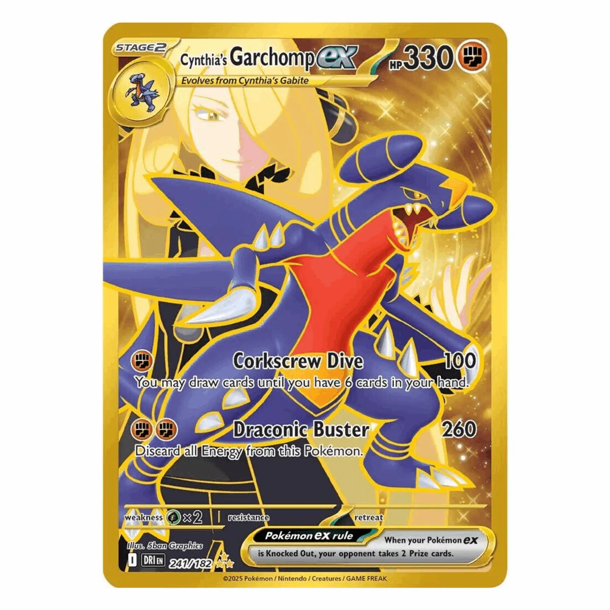 Pokémon - Cynthia’s Garchomp ex HR #241 (Destined Rivals) – BGS 10 Pristine