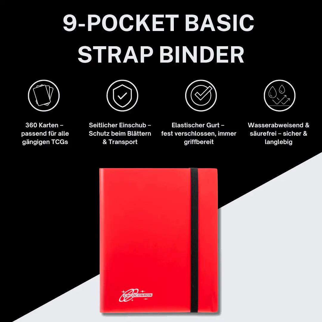 cardcosmos - 9 Pocket Basic Strap Binder - Rot